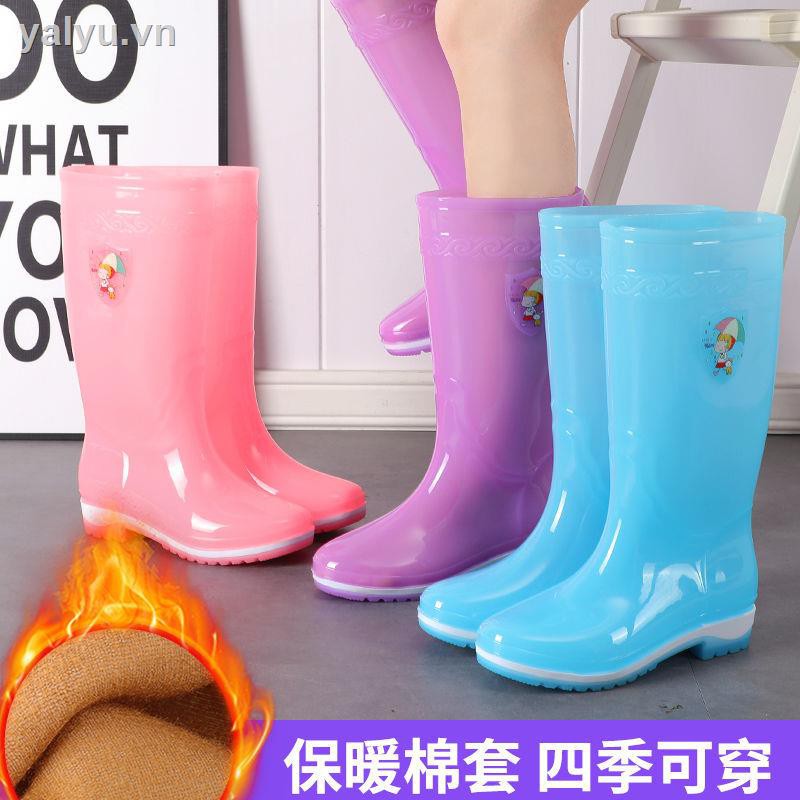 Ủng Đi Mưa Trong Suốt Chống Thấm Nước Chống Trượt Màu Kẹo Dễ Thương Cho Nữ