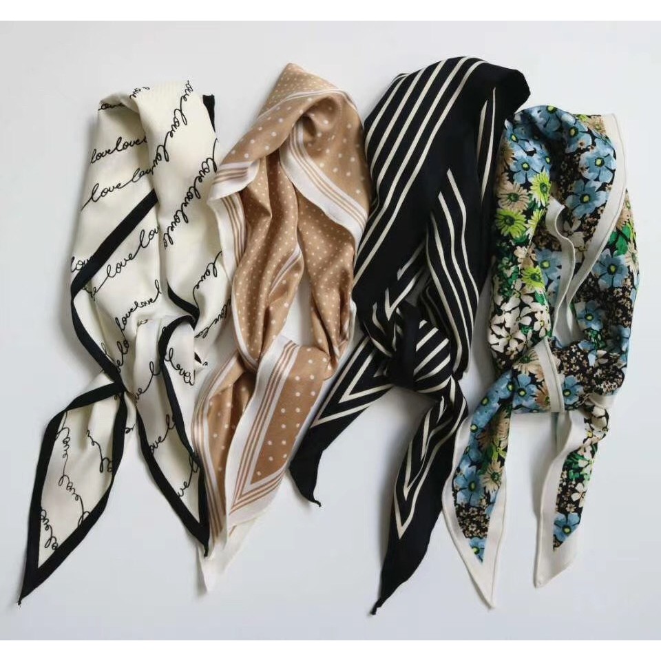 Khăn Turban thời trang HM cho các nàng quàng cổ áo sơ mi quấn tóc cột túi xách
