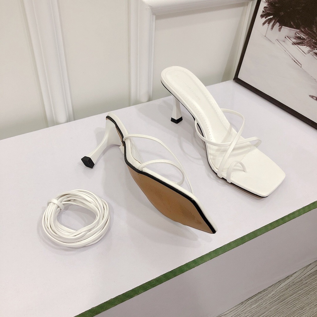 Sandal Xỏ Ngón Cột Dây 7p Siêu Hot [ Dây Tháo Rời ] Chất Da Xịn Lên Chân Tôn Dáng ( Hình Thật ) - Chị Chảnh Store