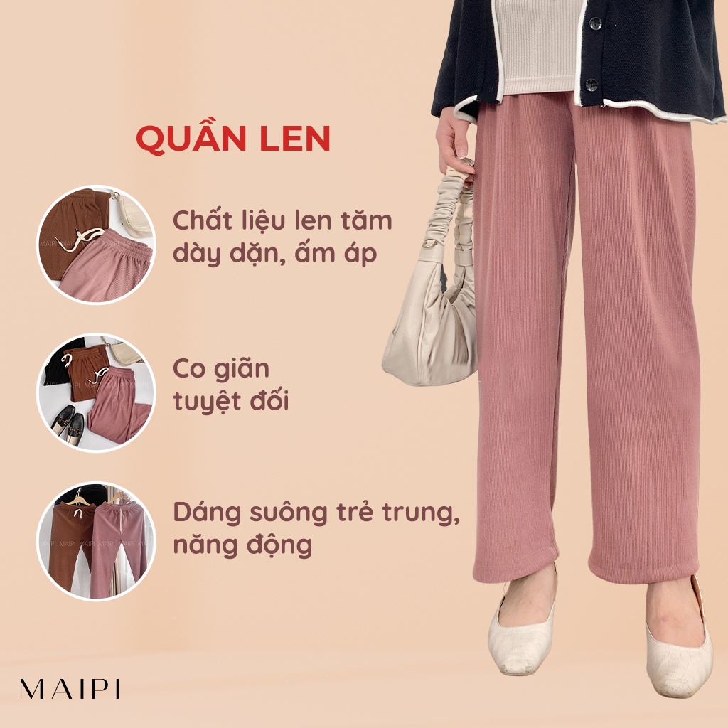 Quần len Michi dáng suông cực ấm áp kiểu dáng thời trang cho phái đẹp sản phẩm của MAIPI