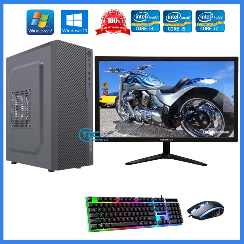 Bộ máy tính để bàn MAX PC+Màn hình 24'' Full HD Provision core i3, i5 i7 Ram 8GB,SSD 240GB + Quà Tặng bô phím chuột | WebRaoVat - webraovat.net.vn