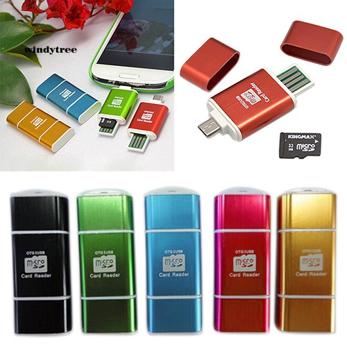 【WDTE】2 In 1 Mini Micro USB SD SDXC SDHC TF OTG Card Reader Adapter for Samsung S3 S4