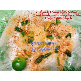 Bánh tráng phơi sương muối nhuyễn mỡ hành