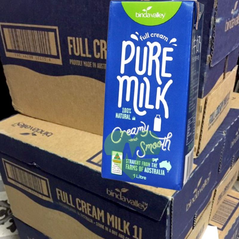 Thùng Sữa Tươi Nguyên Kem Pure Milk Binda Valley 12 hộp 1 Lít