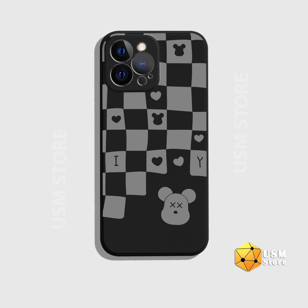 Ốp lưng iphone 6/6P/7/7P/8P/X/XS/XSmax/XR/11/11Pro/11Promax/12/12Pro/12Promax/12Mini/13/13Pro/13Promax hình Bear caro
