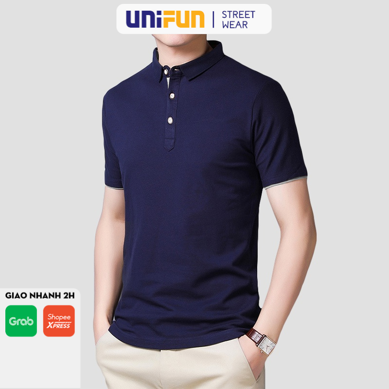 Áo thun nam polo tay ngắn UNIFUN mã TT9 Vải Cotton chuẩn form sang trọng thanh lịch cao cấp 4 màu
