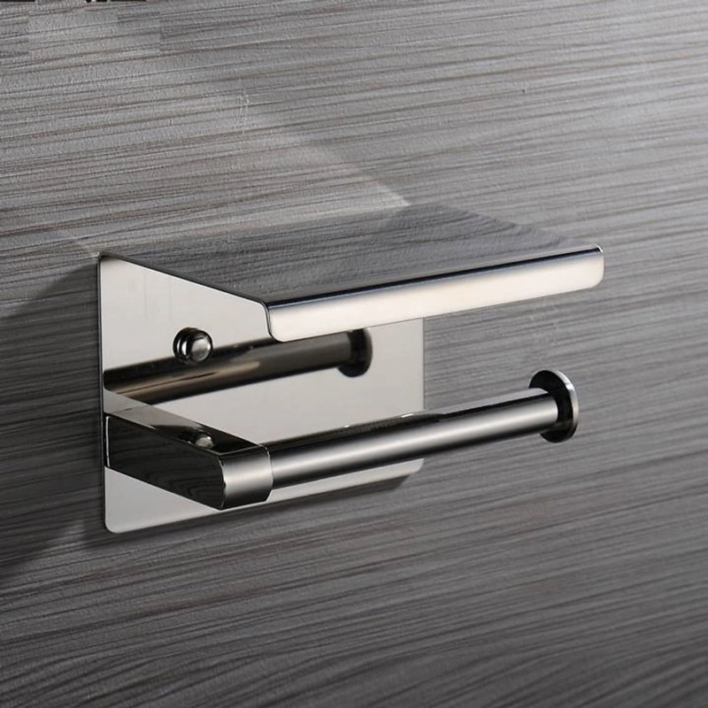 HỘP ĐỰNG GIẤY VỆ SINH INOX SUS 304 DẦY  + KỆ ĐỂ ĐỒ