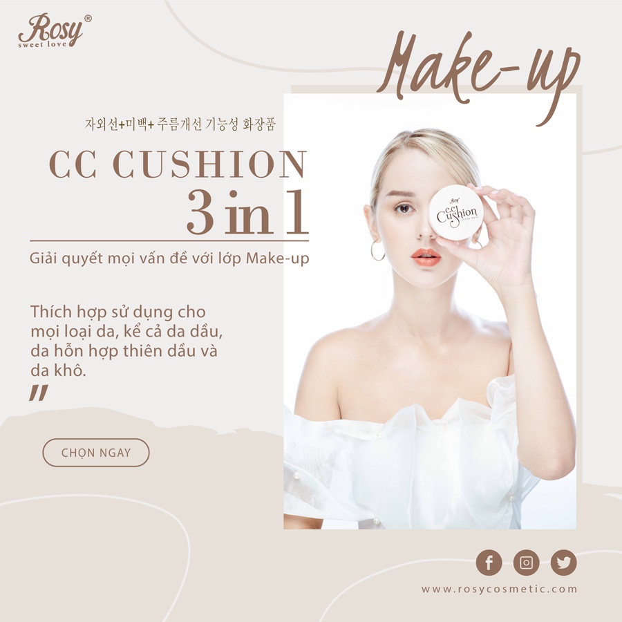 Phấn Nước CC Cushion Rosy Nhập Khẩu Hàn Quốc