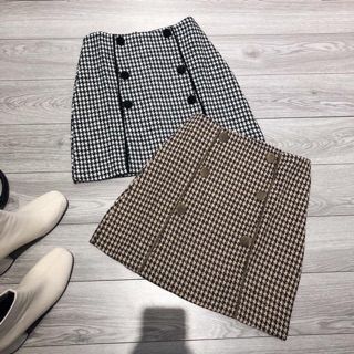 Chân váy dạ kẻ