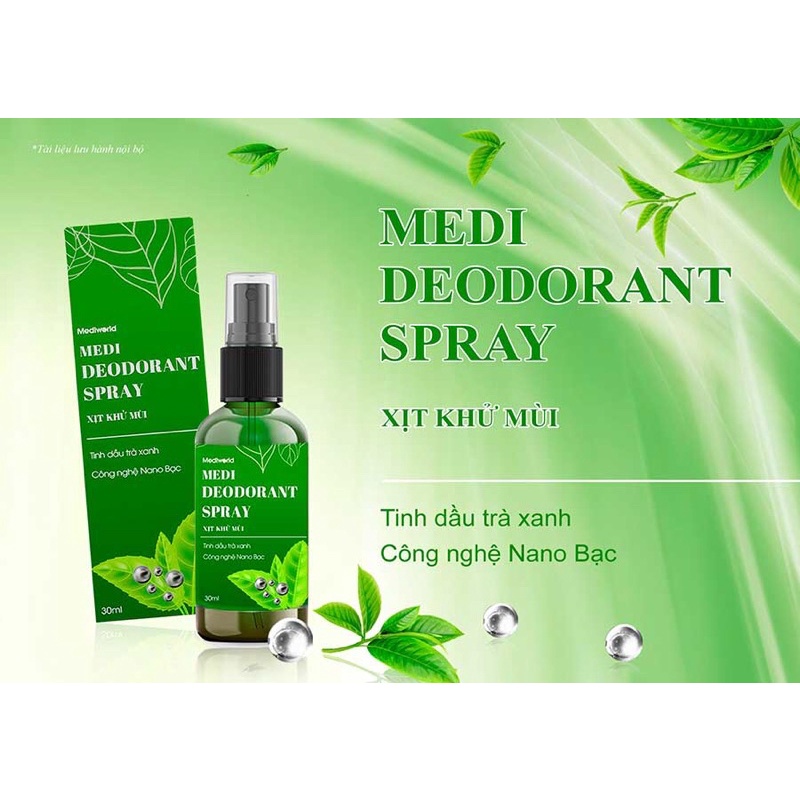 Medi Deodorant Spray – Xịt khử mùi với thành phần từ Nano bạc và tinh chất thiên nhiên