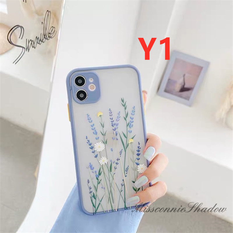 Ốp điện thoại TPU mềm in hoa lavender bảo vệ lens camera IPhone 11 Pro Max 8 7 Plus 6 6s Plus X XS Max XR SE 2020 iPhone 12 Pro Max 12Mini