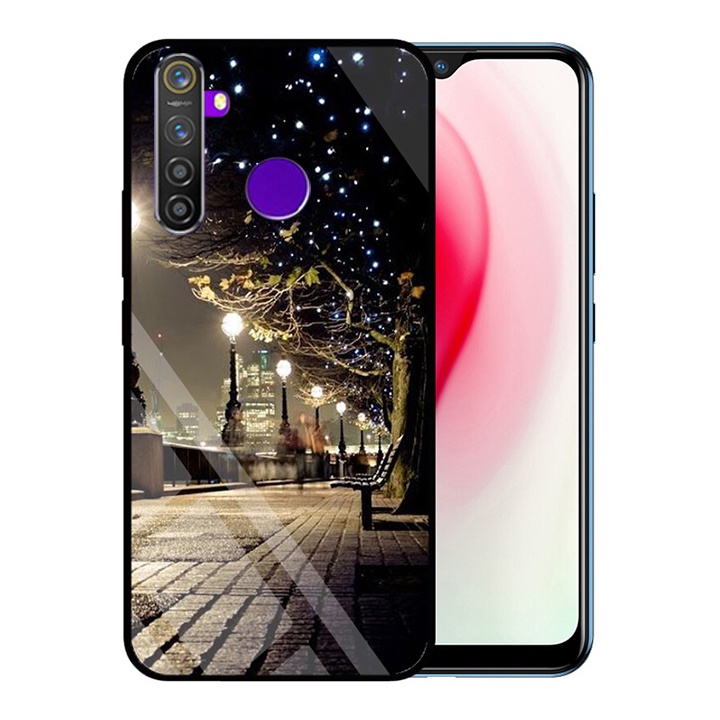 &quot;Ốp lưng Realme 5&quot; Mặt kính 3D sang trọng_Không Nhòe, Không Phai Hình ( Tim shop )
