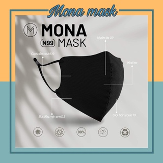 Combo 3c khẩu trang N99 chống bụi mịn Mona mask