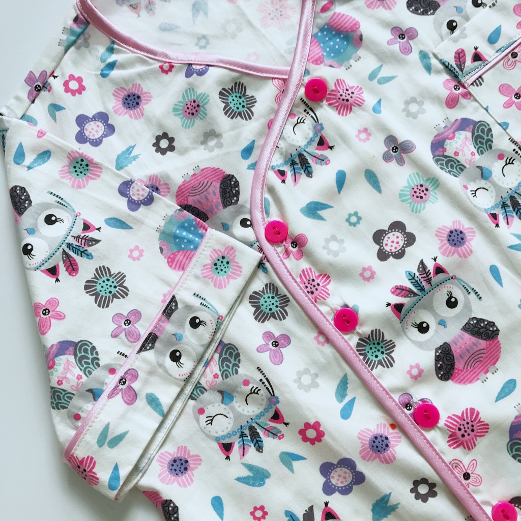 Pijama đùi cho bé vải cotton hút mồ hôi mẫu Hồng bé gái 10-40kg