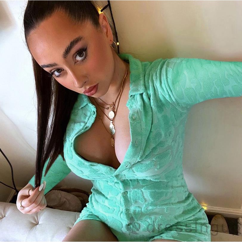 Bộ áo liền quần tay dài in chữ thời trang quyến rũ cho nữ | BigBuy360 - bigbuy360.vn