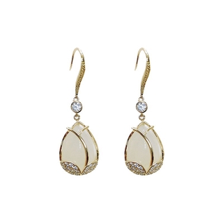 (MỚI) Bông tai đính đá Opal thời trang