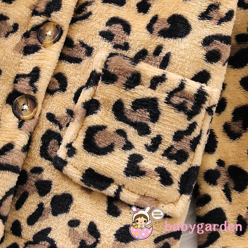 Áo Khoác Tay Dài Có Nút Họa Tiết Da Báo Thời Trang Cho Bé 1-5 Tuổi