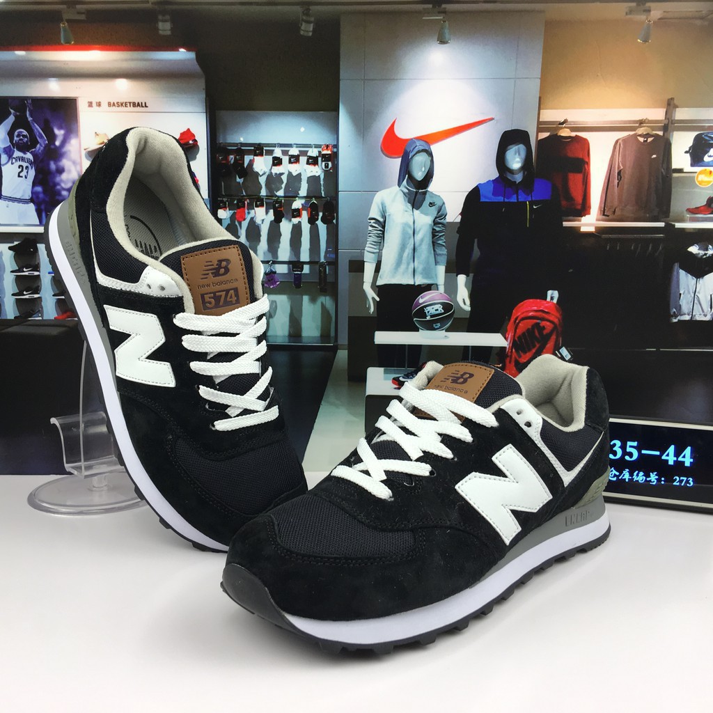 new balance 574 nb574 black white running sport shoes for men and women 36-44 ori 2019