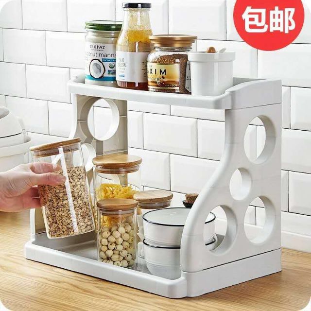 KỆ ĐỂ GIA VỊ PHÒNG BẾP 2 TẦNG
