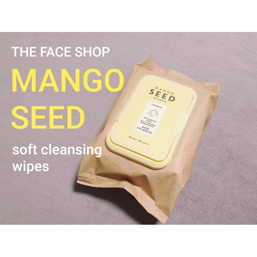 Hộp 50 khăn giấy tẩy trang Mango Seed The Face Shop Mango Seed Soft Cleansing Wipes 1 Pack (50 Pieces) //mango tissue
