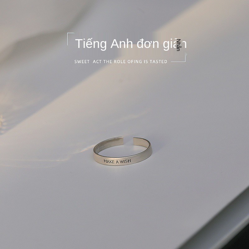 ●♠bạc 925 sterling silver thiết kế kiểu dáng nhẫn ngón trỏ có thể điều chỉnh ánh sáng sang trọng thích hợp đuôi