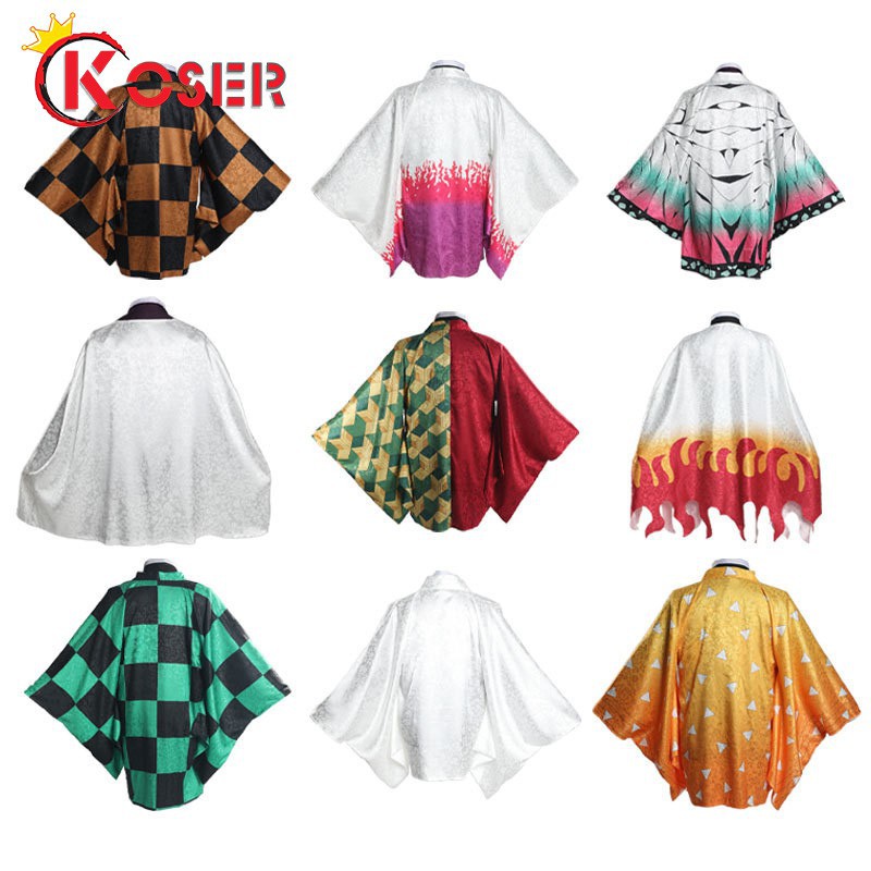Áo choàng vải cosplay hoạt hình Demon Slayer Kimetsu No Yaiba Haori Kamado Tanjirou Kochou Shinobu Kanao Zenitsu Giyuu
