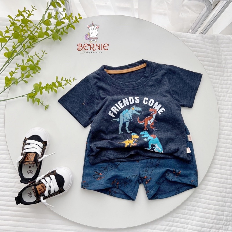 Bộ short cotton khủng long bé trai-MS73