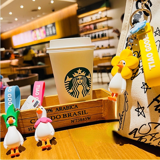 Móc Khóa Hình Ngỗng Hoạt Hình Dễ Thương Độc Đáo Trang Trí Ba Lô / Túi Xách