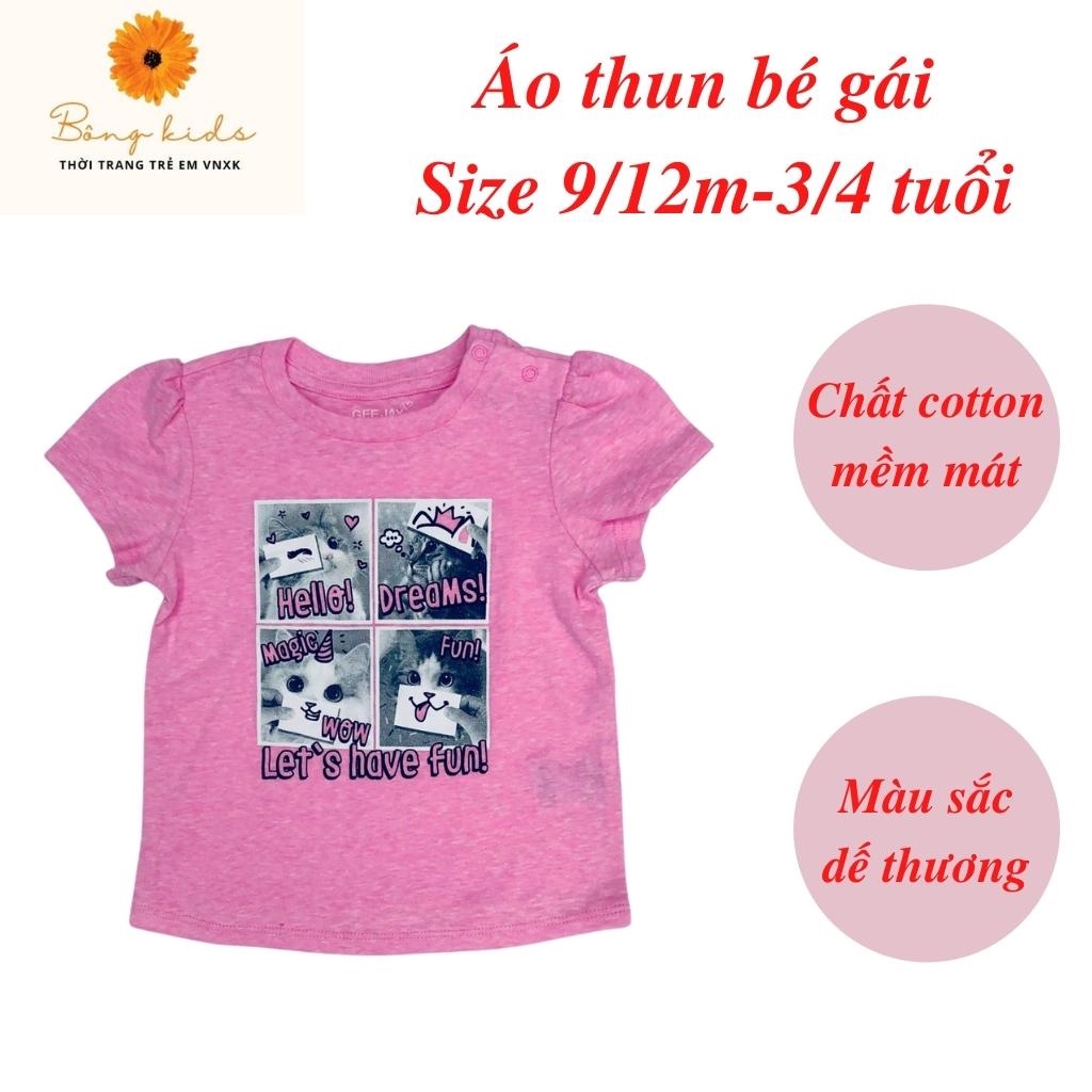Áo thun cho bé gái, áo phông bé gái chất cotton mềm mát, size 9m - 3/4 tuổi - BONGKIDS