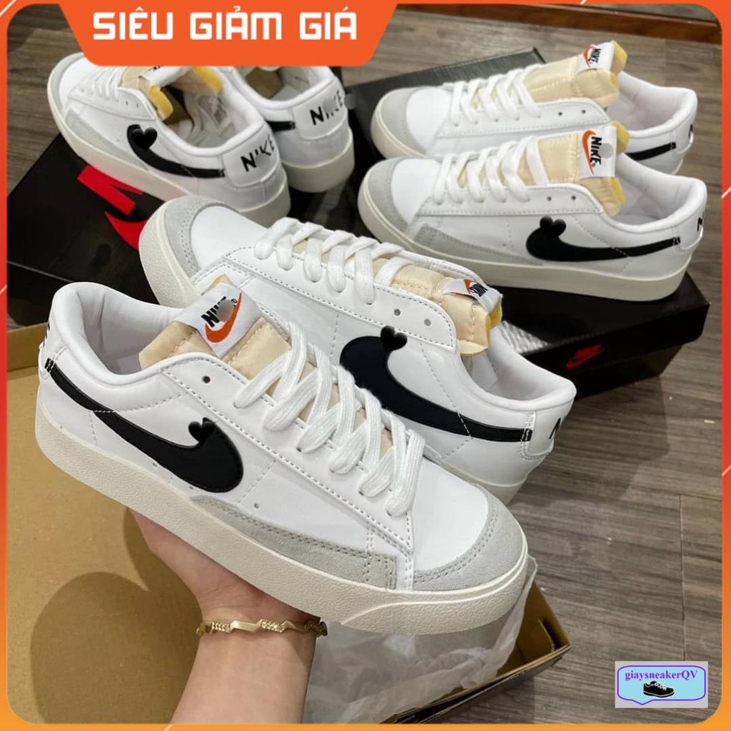 Giày Blazer Low '77 cổ thấp màu trắng vạch đen cực đẹp, giày thể thao nam nữ mẫu mới siêu hot hit
