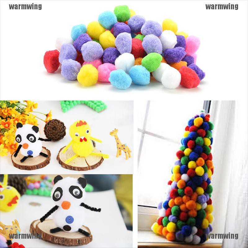 100 Quả Cầu Lông Xù 10mm 20mm 30mm Nhiều Màu Sắc Dùng Làm Đồ Thủ Công Cho Bé
