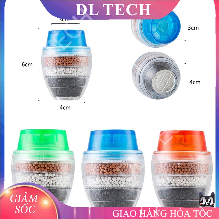 Đầu Lọc Nước Trực Tiếp Tại Vòi 6 Tầng Lọc RY10 Mini 6 Tầng Gắn Được Nhiều Loại vòi DL TECH
