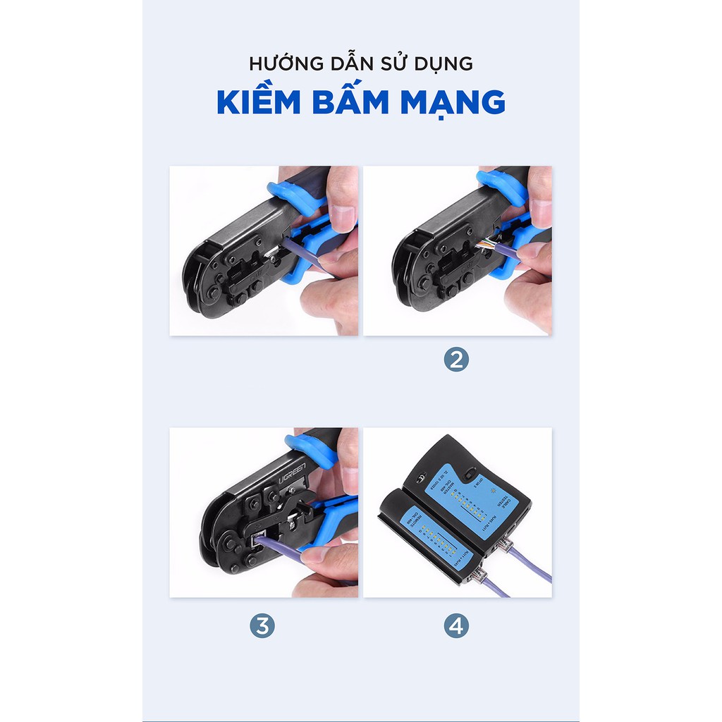 [Mã SKAMAP6 giảm 8% đơn 250k] Kìm bấm mạng Ugreen 20102 Màu Xanh Đen RJ45/RJ11 ZJ302