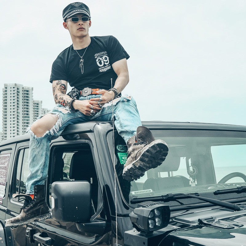 ❀Áo Thun Tay Lỡ Dáng Rộng In Họa Tiết Cá Tính Cho Nam | BigBuy360 - bigbuy360.vn