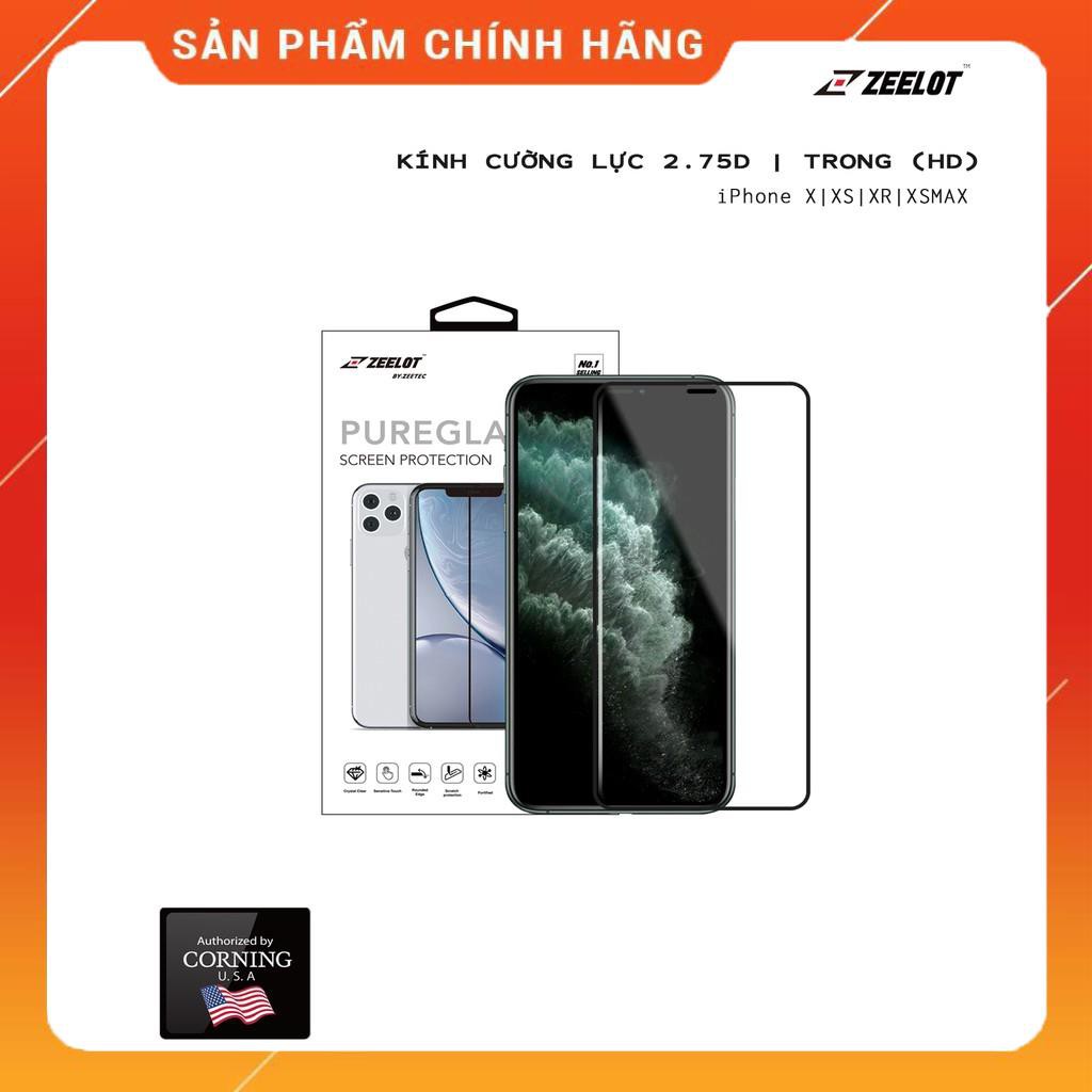 Kính Cường Lực ZEELOT PureGlass 2.75D ClearHD cho iPhone X/Xs/XsMax/XR