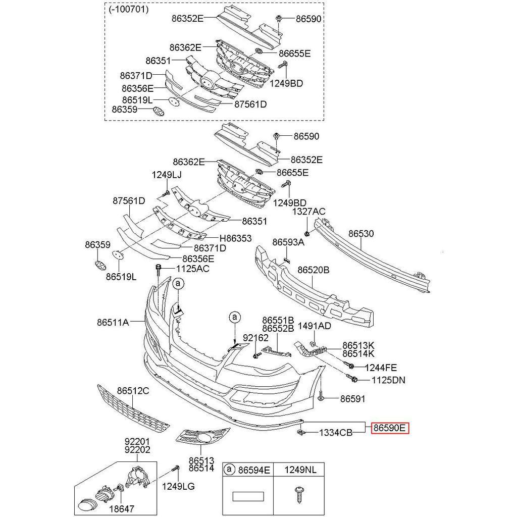 Nẹp viền dưới ba đờ sốc/cản trước HYUNDAI AVANTE 2011 - 2015 / Hàng chính hãng 865902Q000