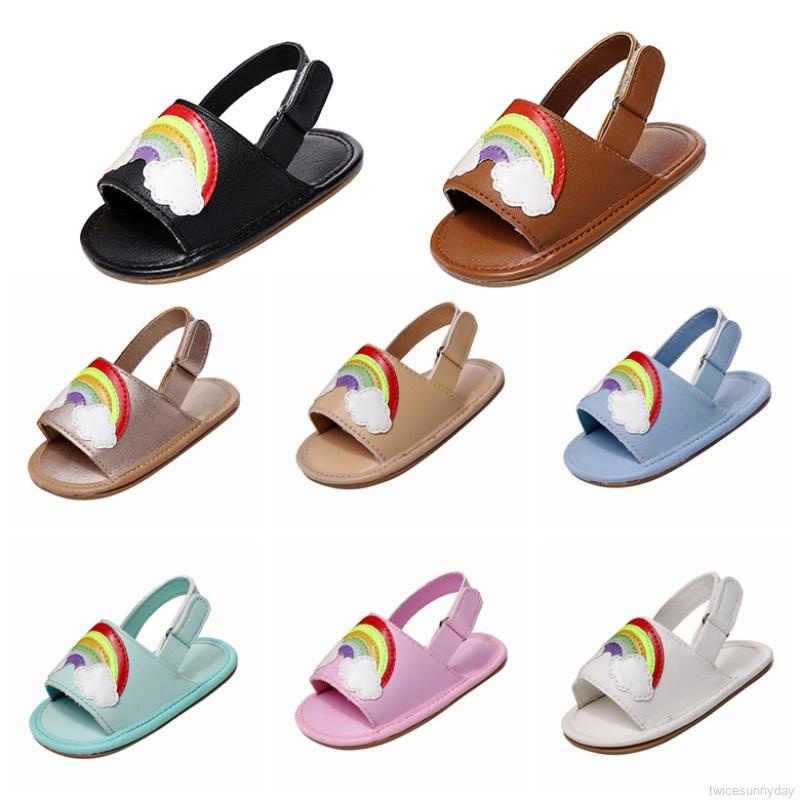 Xăng đan Đế Cao Su Mềm Chống Trượt Họa Tiết Cầu Vồng Dành Cho Bé Trai Bé Gái