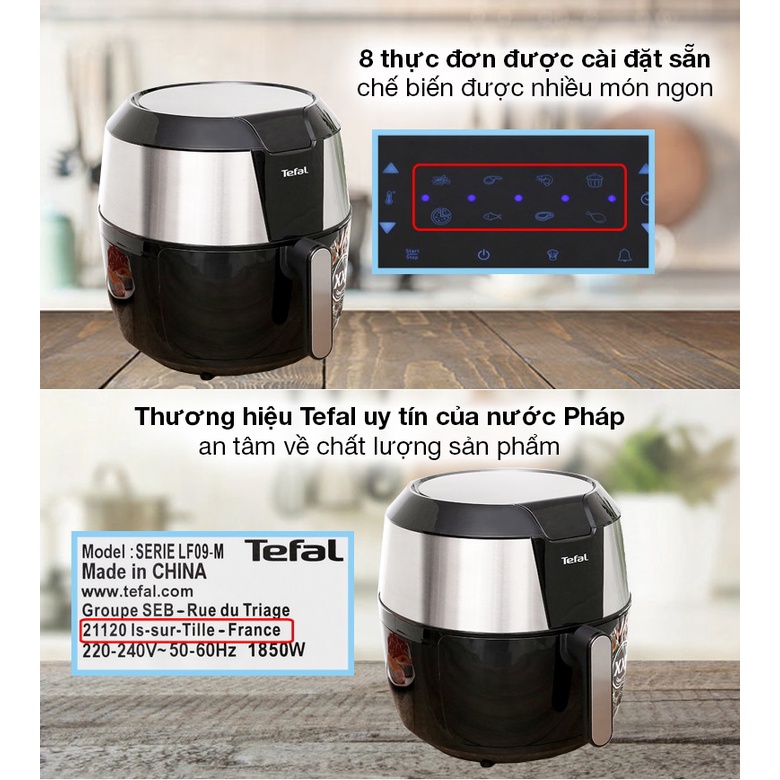 Nồi chiên không dầu Tefal EY701D15 - Dung tích 5.6L - Hàng Chính Hãng