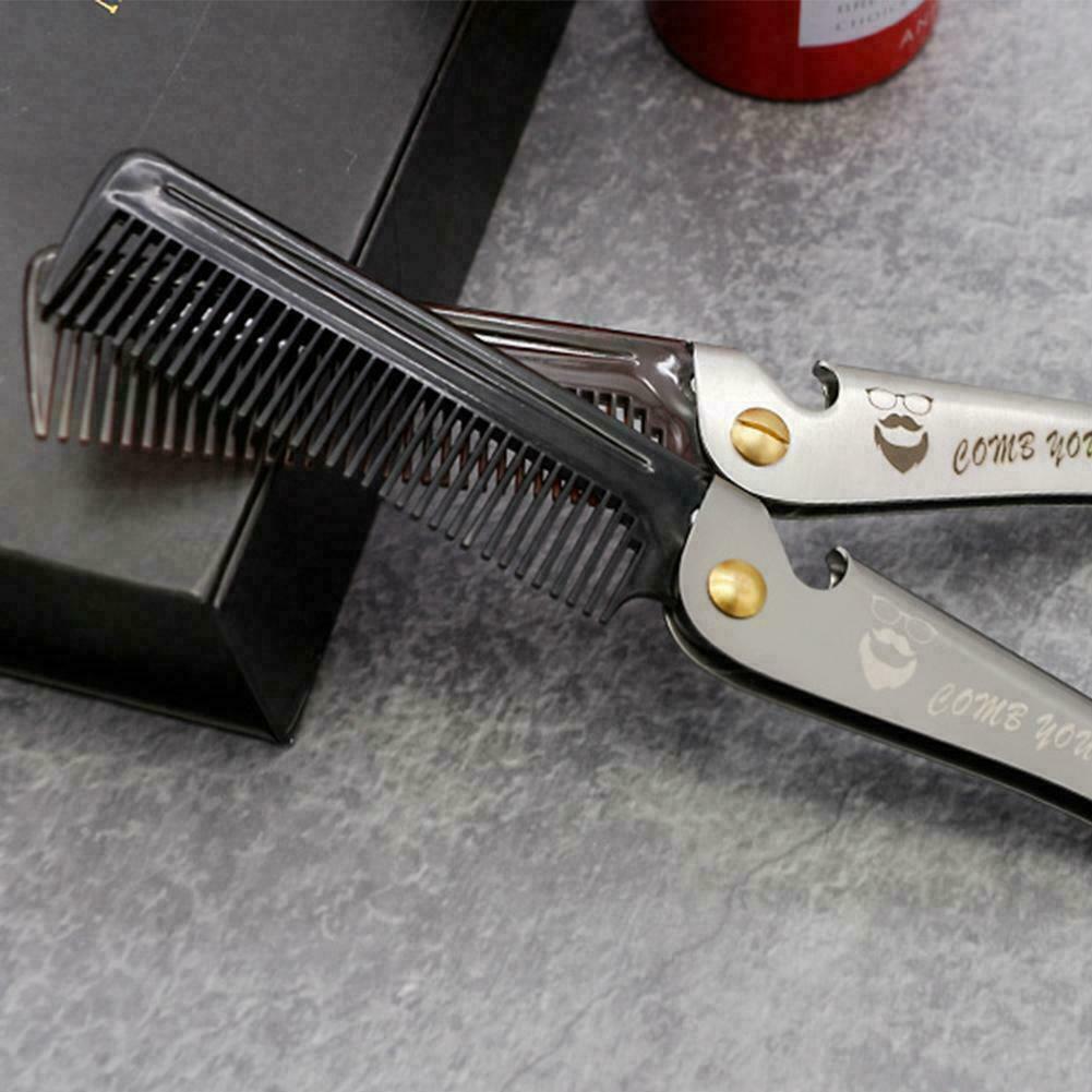 Lược chải dạng gấp bằng thép không gỉ tiện lợi dành cho nam S9H3