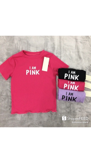 Áo croptop in I am Pink