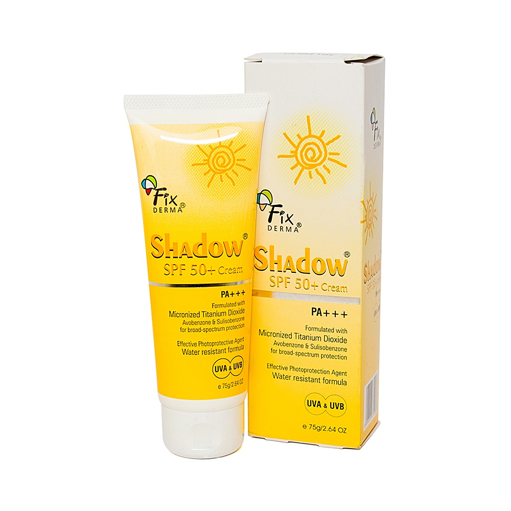 Kem Chống Nắng Shadow SPF 50+ - Gel 30+ (75g) cho da mặt và body, hãng Fixderma