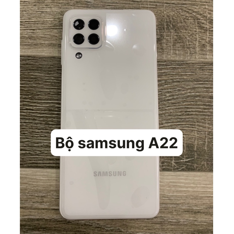 Bộ vỏ điện thoại zin samsung A22 - 4G. gồm lưng, sườn, phím bấm, kính camera