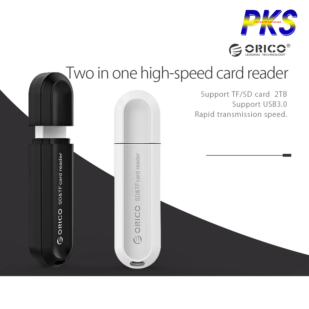 Đầu đọc thẻ nhớ SD/TF USB 3.0 tốc độ cao Orico CRS21 - Đen - Hàng chính hãng