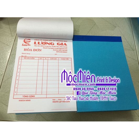 10 quyển hóa đơn A5  in theo yêu cầu