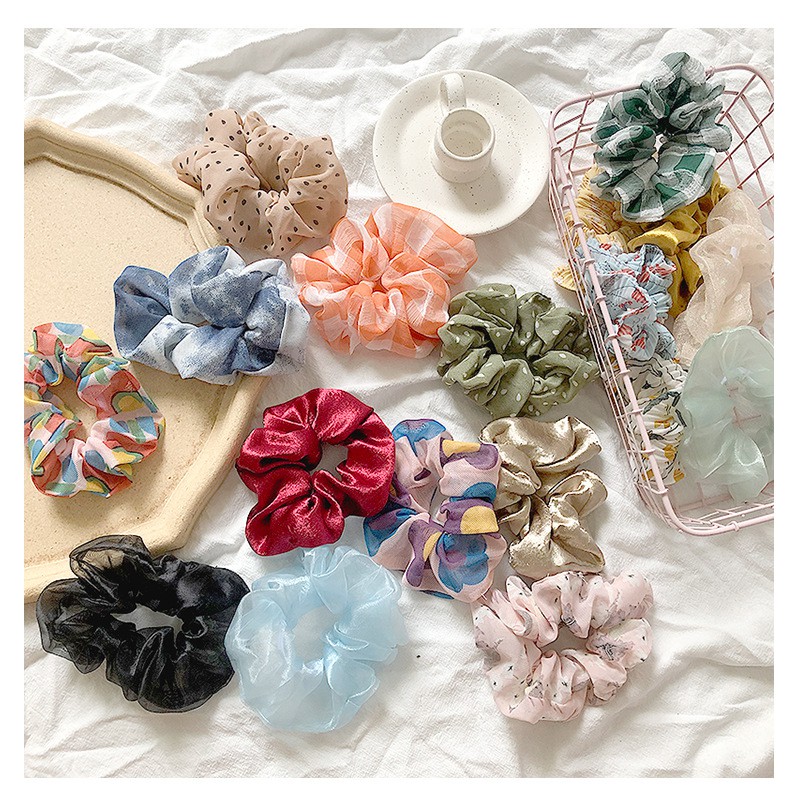 [Mã FAGOGO giảm 12% đơn 99K] _Set 3 dây cột tóc vải Scrunchies mix mẫu theo màu cực xinh | BigBuy360 - bigbuy360.vn