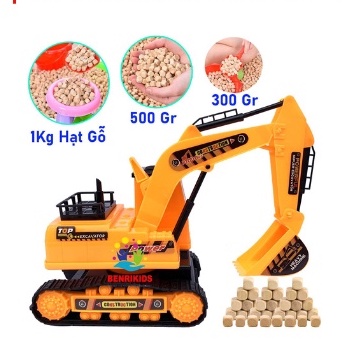 Đồ Chơi Mô Hình Xe Công Trình Xe Múc Chơi Kèm Hạt Gỗ Benrikids