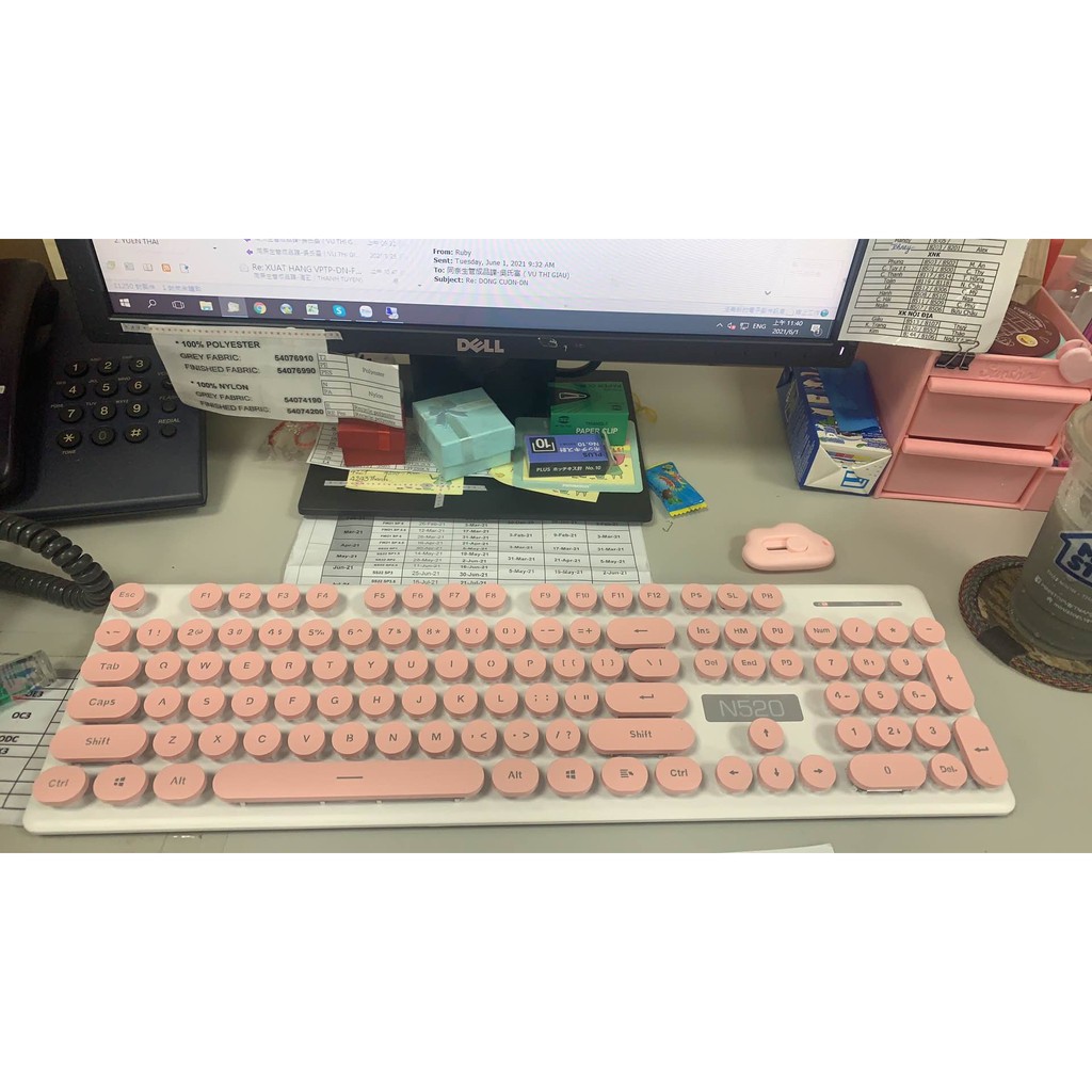 Bàn Phím Máy Tính ⭐FREE SHIP⭐ Bộ Bàn Phím Chuột Không Dây Chống Tràn Nước N520 N518 - PC05 PC38
