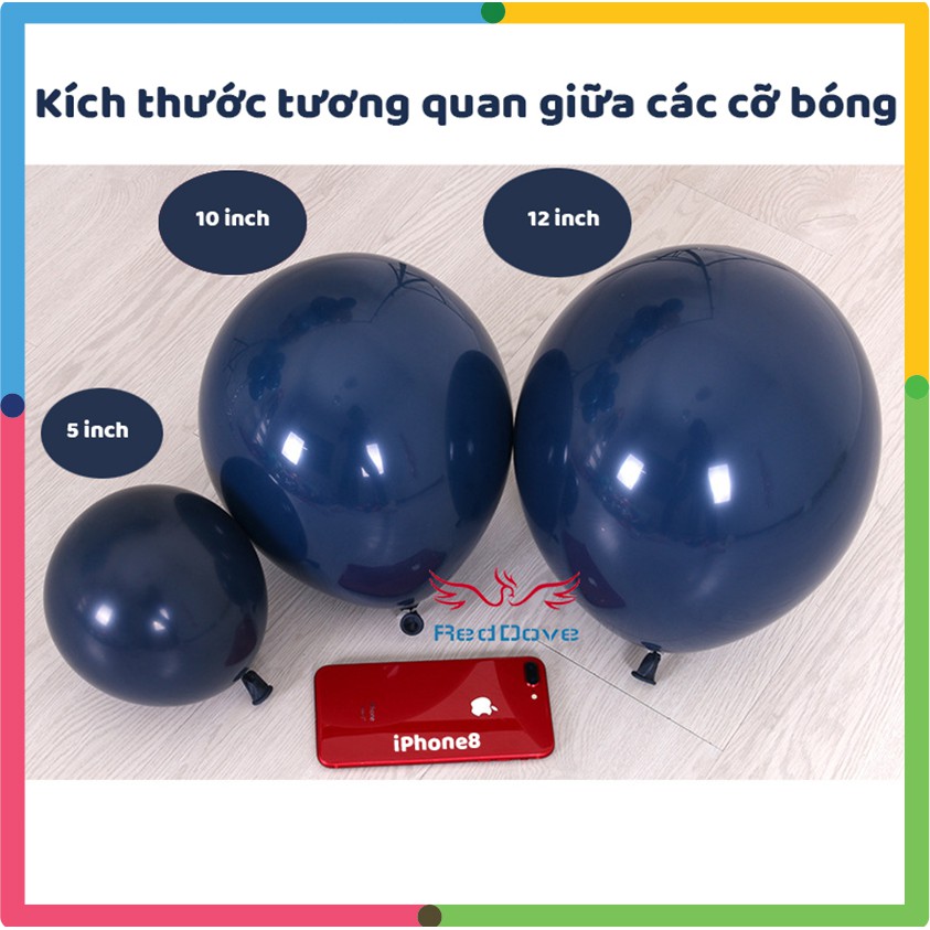 bóng xanh navy, set 10 bóng cỡ 10 inch cực đẹp RPL013