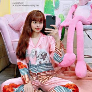 Bộ lụa satin in chân TDQD