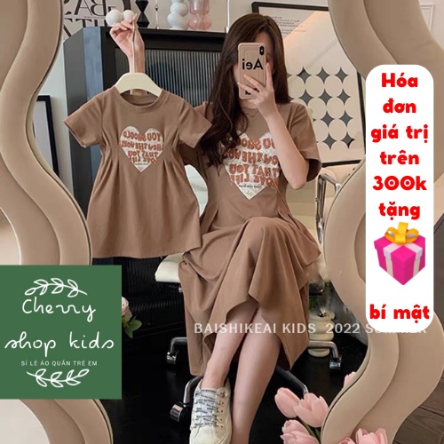 Váy bé gái, set váy đôi cho mẹ và bé, váy mẹ freesize, váy nhỏ cho các bé từ 1-4 tuổi Cherry Đà Nẵng
